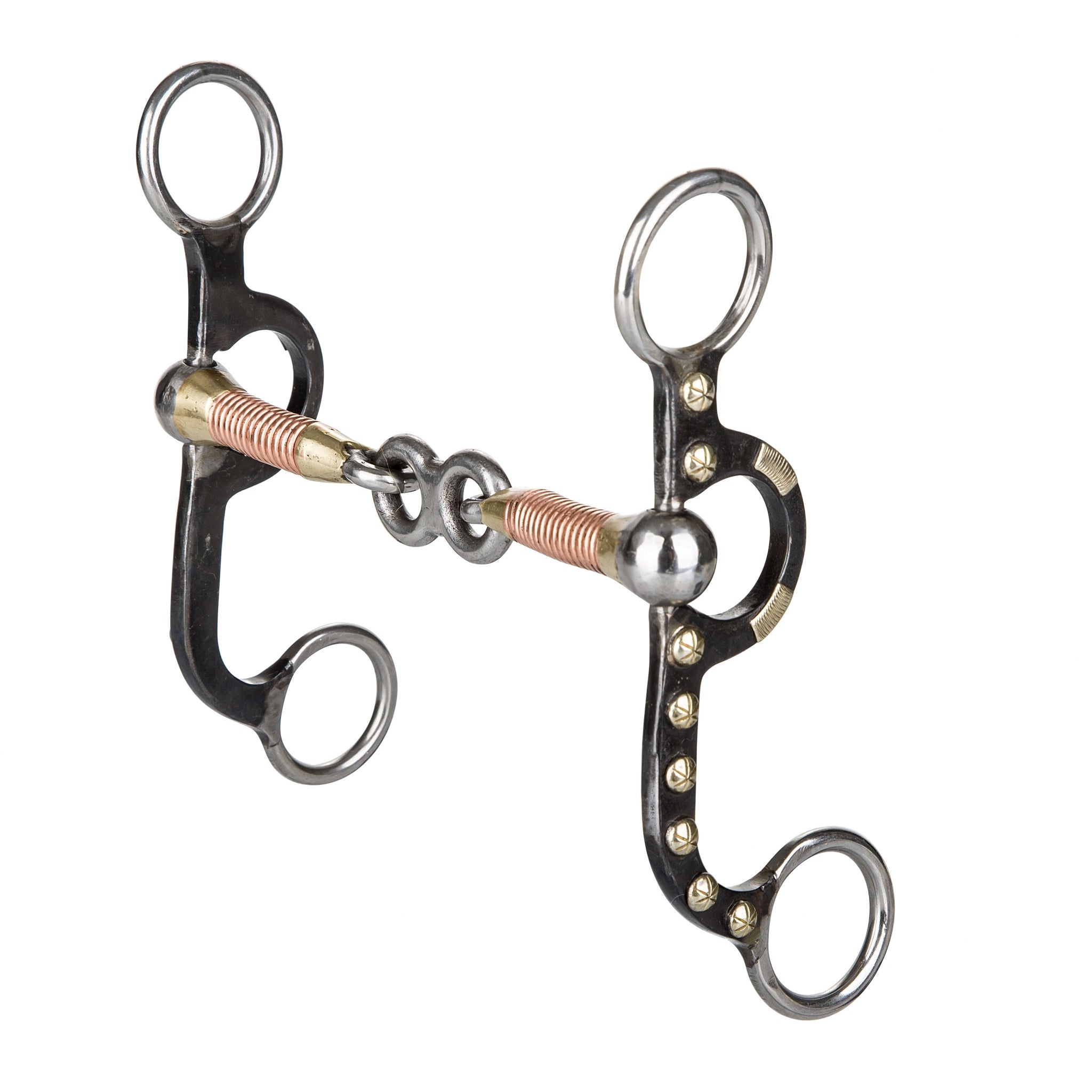 Les Vogt Performax Argentine Copper Roller Dogbone Snaffle Bit # 5021-10X-GS Les Vogt Performax Argentine Copper Roller Dogbone Snaffle Bit # 5021-10X-GS